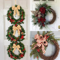 Corona Natural De Rattan 25/30cm Diámetro Hecha a Mano Decoración De Navidad Y Fiestas Helecho Vino Correas De Paja Para Adornos De Casa Y Jardín - details 6