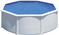 Gre KIT350ECO Fidji - Piscina Elevada Redonda, Aspecto Acero Blanco, 350 x 120 cm - details 0