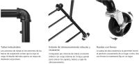 SONGMICS Burro Ropa, Perchero Burro con Ruedas, Capacidad de Carga de 90 kg, Perchero con Barra para Colgar, Estante de Almacenamiento, Estilo Industrial, Negro/Blanco - details 1