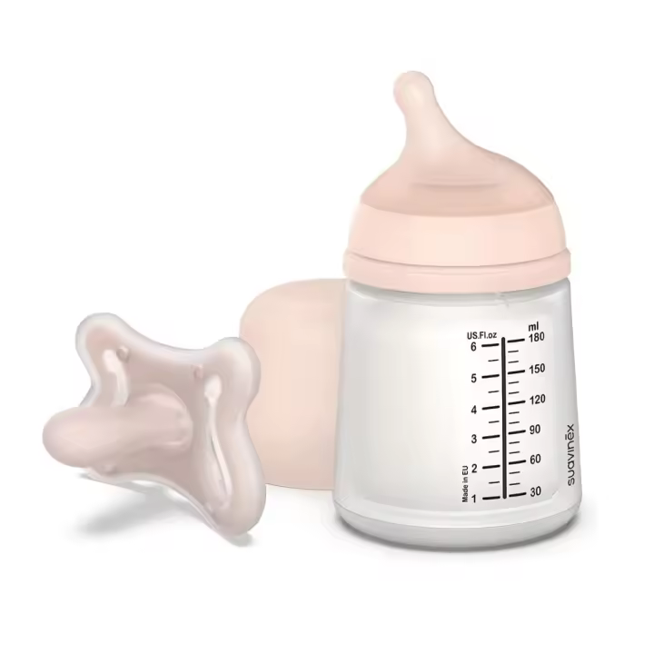 Suavinex Set De Inicio Zero Chupete -2-2 M + Biberón 180 ml Pack Almond Medium - 1