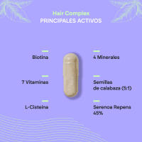 VITAMINAS PARA EL CABELLO Biotina + Zinc + Selenio -  [PREMIO 2022] Pelo Mujer Hombre - Hair Complex con L-Cisteina - 90 Cápsulas Vegetarianas Nutralie - details 2