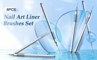 Set De 6 Pinceles Para Arte De Uñas Liner Diseño De Uñas Líneas Delgadas Y Puntos Dibujo De Uñas Para Polvo De Uñas UV Y Gel - details 0