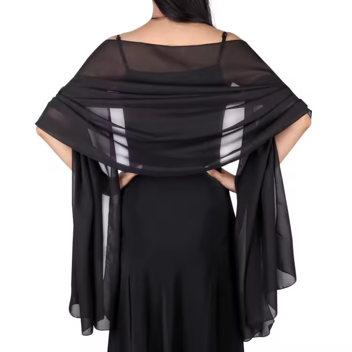Chales y Chales de Gasa suave y transparente para Mujer, ligero, para Bodas, Fiestas de Noche, bufandas de Novia. - 1