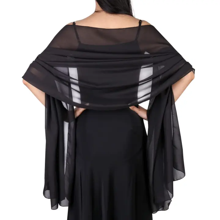 Chales y Chales de Gasa suave y transparente para Mujer, ligero, para Bodas, Fiestas de Noche, bufandas de Novia. - 1