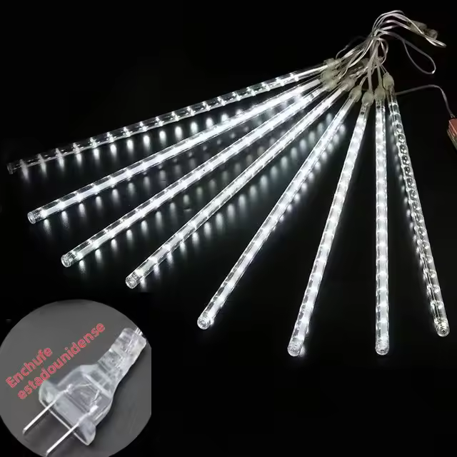 Luces De Lluvia De Meteoros LED 50cm 8 Tubos Impermeables Para Decoración De Jardín Patio Fiesta Navidad Y Año Nuevo Multicolor Blanco Cálido Azul - 1