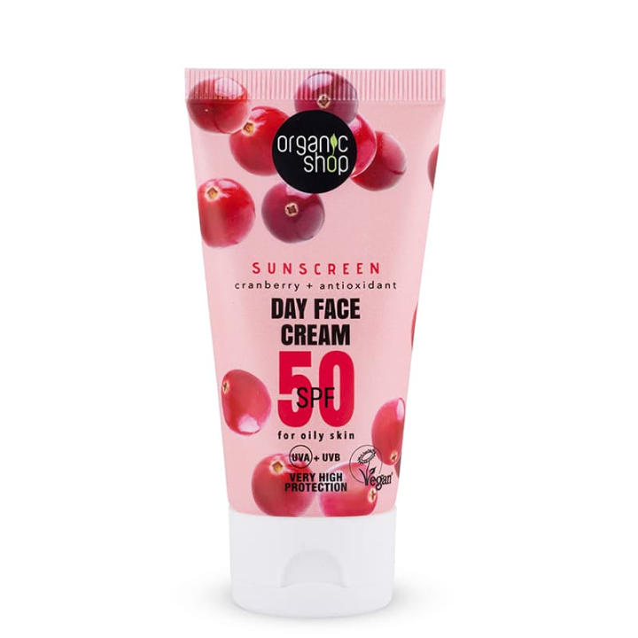 ORGANIC SHOP CREMA FACIAL ANTIOXIDANTE ARANDANO PIELES GRASAS SPF50 50 ML — oferta en Miravia