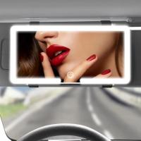 Espejo De Mano Con Luz LED Modo Dimming Sin Fin Visera Solar Recargable Sensor Táctil Espejo De Interior Conveniente - details 1