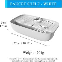 Estante para fregadero con grifo, de silicona, para cocina, con orificio de drenaje multifuncional y diseño inclinado, ideal para guardar artículos de aseo (blanco) - details 0