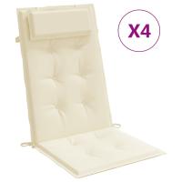 vidaXL Cojines de silla respaldo alto 4 uds tela Color Antracita,  Gris,  Crema y mas Cojín Decorativo de Asiento Cojines de muebles de salon - details 3
