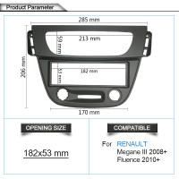 Marco De Instalación Para Radio CD GPS DVD Estéreo 2 Din Para RENAULT Megane 2008-2015 Fluence Panel De Instrumentos Montaje En El Tablero - details 0