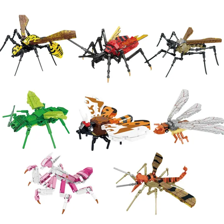 Juguetes De Bloques De Construcción Anti-Mosquitos Para Niños Coleccionables Duraderos Orchid Mantis Redviidae Y Más Bloques De Plástico ABS Tamaño Pequeño Compatible Con Lego - 1