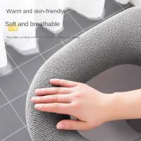 Cubierta De Inodoro Gruesa Y Cálida Funda De Almohadilla Lavable Para Inodoro Funda De Asiento De Baño Accesorios De Baño Ecológicos Hechos De Algodón De Larga Estancia - details 4