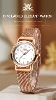 Reloj De Pulsera OPK 8115 Para Mujeres Resistente Al Agua Con Correa De Red De Acero Inoxidable Y Luz Luminosa Moda Sencilla - details 0