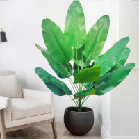Planta Artificial De Palma Tropical Grande Hojas De Plátano Falso 24 Hojas Toque Real Strelitzia Reginae Para Jardín Interior 65-120 Cm - details 26