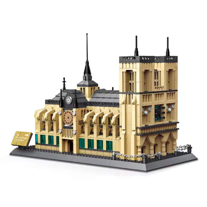 Bloques Educativos Pequeños De Arquitectura Famous Paris Notre Dame Cathedral Para Niños Y Estudiantes Juguetes Constructivos Compatible Con Lego ABS Sin Batería - 1