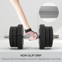 HOMCOM Conjunto de Mancuernas Ajustables de 25kg Juego de Pesas con Discos de 2,5/1,5/1,25 kg y Barras de Conexión de 2 kg Kit de Entrenamiento para Gimnasio en Casa - details 1
