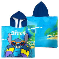 Stitch Toalla con Capucha Niños 50x50cm, Color Azul, Stitch Toalla Infantil de Playa y Piscina, Poncho Stitch para Niña y Niño, Toalla de Baño Microfibra - details 2