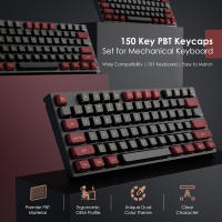 GMK Keycaps Set De 150 Teclas Doble Choque CSA Perfil PBT Para Teclado Mecánico De Juego Capas Negras Y Naranjas - details 9