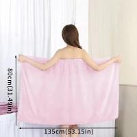 Toalla De Baño Absorbente Y Secado Rápido Para Mujer 1PC Envoltura Corporal Elástica Medio Cuerpo Para Ducha Playa - details 0