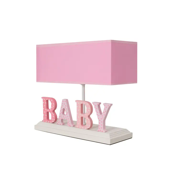 Lámpara de sobremesa WELLHOME con Estructura de MDF color Rosa - 1