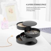 Organizador de joyas, joyero Pequeño, soporte para pendientes, Caja de almacenamiento de joyas, bandeja de almacenamiento de joyas giratorias de 4 Capas con tapa - details 1
