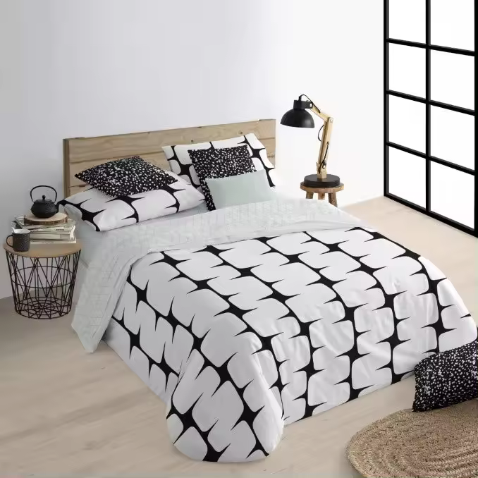 Funda Nórdica con Botones 100% Algodón Lahan Black - Suavidad y Comodidad - 1