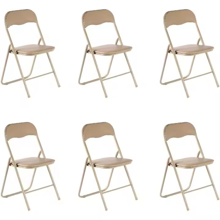 DUPI Silla Plegable Metal Acolchada Piel Sintética (Pack de 6 Unidades) - 1