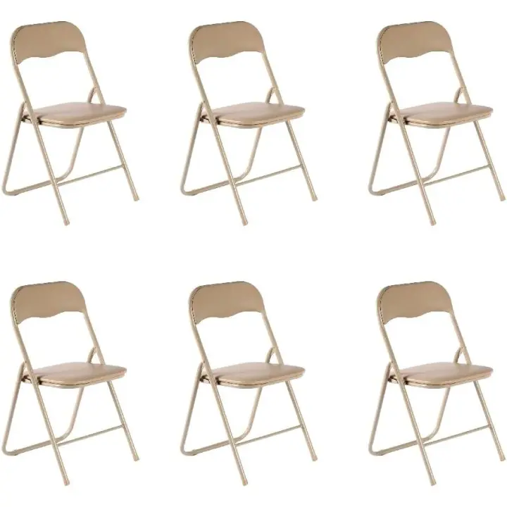 DUPI Silla Plegable Metal Acolchada Piel Sintética (Pack de 6 Unidades) - 1
