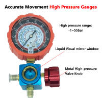 Gauge De Aire Acondicionado Para Refrigerantes R410A R22 R134a R404A Manifold Manómetro Con Espejo Visual 500psi/800psi - details 13