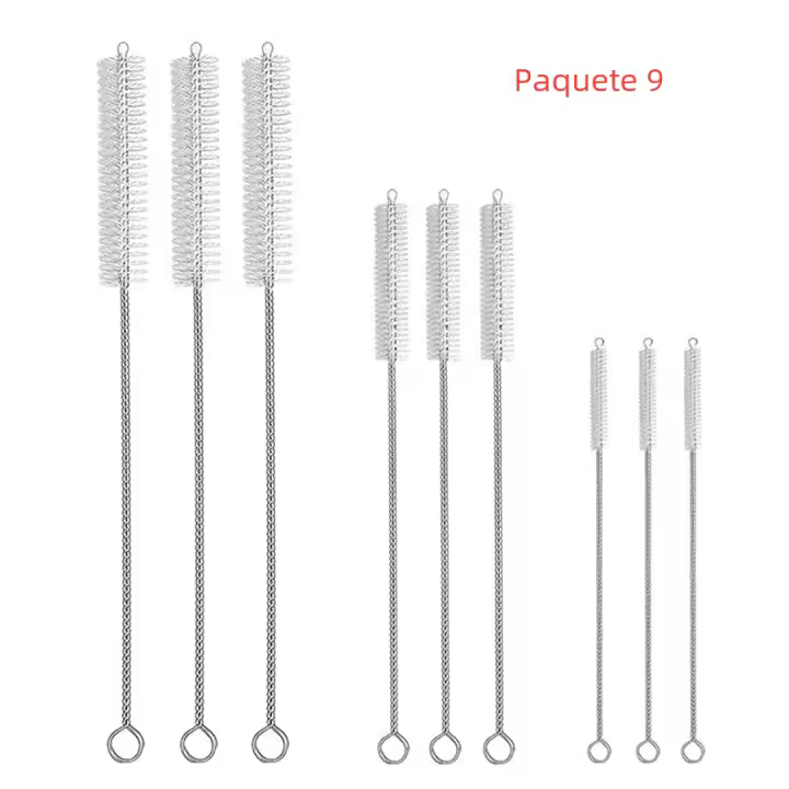 Set De Limpieza Para Tiras De Beber Y Tubos - Cepillo De Limpieza Extra Largo De 9 Piezas Para Cristales Vaso De Agua Botellas Y Tubos - 1