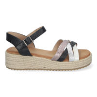 Davinia Shoes Sandalias Planas para Mujer, con Yute, Elegantes y Comodas con Tiras Cruzadas y Hebilla Ajustable, Ideales para Verano. Shoes&Blues.es CF-2480-Negro - details 1