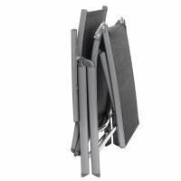 Tumbona plegable reclinable negra o gris, cama de sol con colchón de 6 cm, reposacabezas desmontable, aluminio inoxidable y tejido transpirable, confort máximo, capacidad 150kg, ideal para jardín y playa - details 8