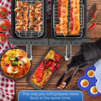 Rack De Asar Multifuncional De Acero Inoxidable Compatible Con Airfryer Dehidratador BBQ Estémer Para Accesorios De Air Fryer - details 5