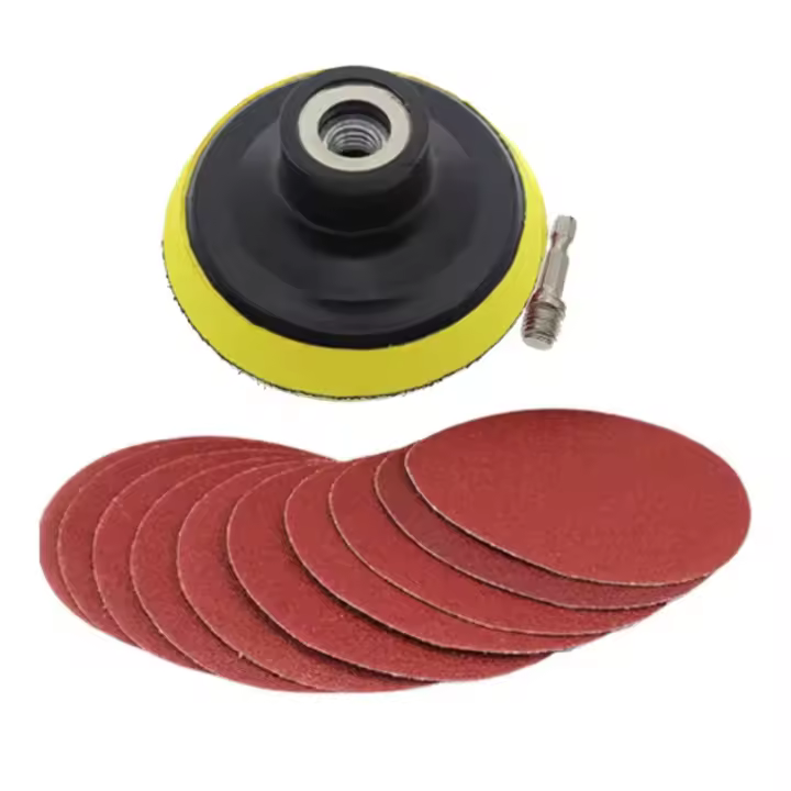 10Pcs Disco De Arena 100mm 60-240 Grit Papel De Hierro Para Herramientas Eléctricas Broca Y Mezclador Con Fondo De Enchufe Para Bricolaje En Madera - 1