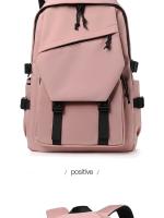 Mochila impermeable de poliéster para hombre, morral sencillo de 15 pulgadas, de Color sólido, a la moda, para ordenador de estudiante y pareja - details 21