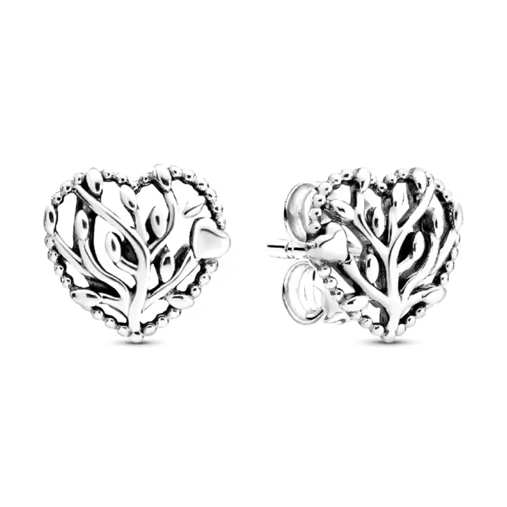 Pandora 297085 Pendientes de Arbol Familiar Corazon Plata de Ley 2*9.2*9.4 mm - 1