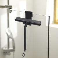 Cepillo De Ducha Para Vidrio Con Portador De Silicona Limpia Puertas De Ducha Y Espejos De Baño Material De Goma Y Plástico Herramienta De Limpieza Ecológica Para Ventanas Y Paredes De Vidrio - details 8