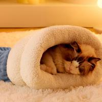 Bolsa De Dormir Para Gato Confort Semi-Abierta Escondite Para Mascotas Cueva De Abrazo Tres Capas Silla Caliente Para Camping - details 3
