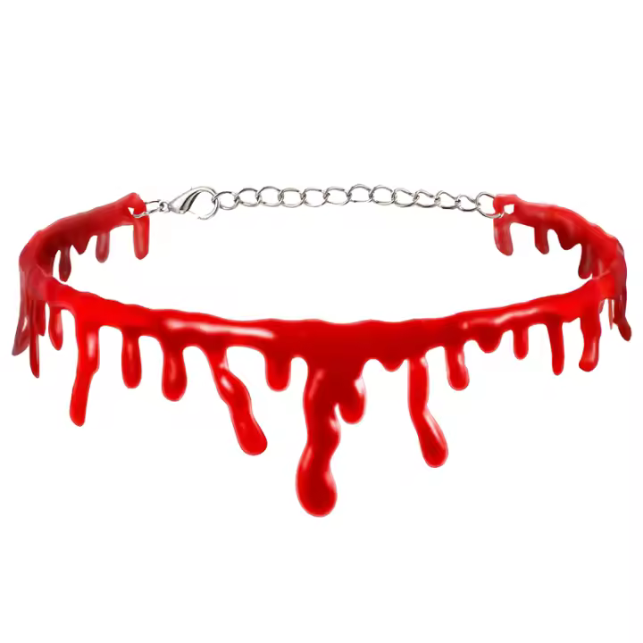 Collar De Sangre Sangrante Para Decoración De Halloween Accesorios De Disfraz De Payaso De Vampiro Material De Resina - 1