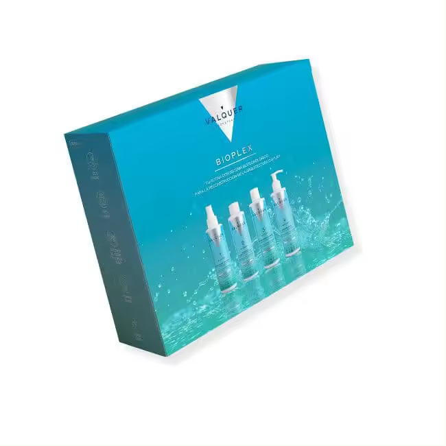 Estuche Bioplex - Tratamiento Completo para Reconstrucción y Protección Capilar - 975 ml. 4 productos: Nº 1 - Tratamiento Reconstructor de Enlaces Nº 2 - Tratamiento Intensivo Reparador Nº 3 - Champú Fortalecedor Nº4 - Mascarilla Capilar Protectora - 1