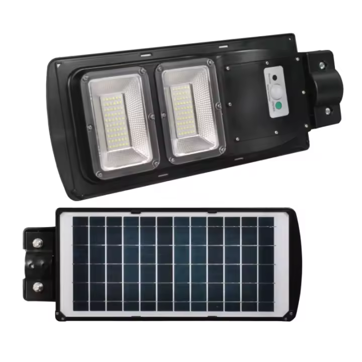 Jandei - Farola Solar Tecnología LED 950 Lúmenes 60W, Luz Fría 6500K, Batería Ion-Litio, Mando Distancia, Sensor Movimiento, para Exteriores IP67 - 1