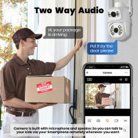 Cámara De Seguridad Exterior Inalámbrica 8MP 4K PTZ Con Doble Lente Y Pantalla Dual AI Detecta Humanos Rastreo Automático ICSee App - details 5