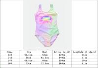 Traje De Baño De Un Pie Para Niñas Estilo Básico Con Estampado Gradient Surf Verano Playa Material Poliéster Y Spandex - details 1