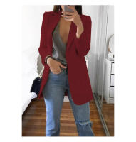 Chaqueta De Mujer Estilo Europeo Y Americano Casual Polo Cuello Redondo Ajustada Para Primavera Y Otoño 2024 Polyester Cotton - details 27