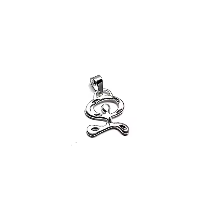 Inmaculada Romero Colgante Plata de Ley 925m Indalo Matizado Tallado 22mm - Unisex - 1