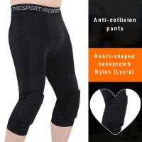 Pantalones Deportivos Con Protección 3/4 Tallas Para Hombres Leggings De Compresión Con Protetor De Rodilla Para Baloncesto Y Correr - details 2