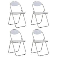 vidaXL Sillas de comedor plegables 4 unidades cuero sintético en color Negro/Blanco | cómodas modernas ergonómicas para comedor cocina salón hogar - details 1
