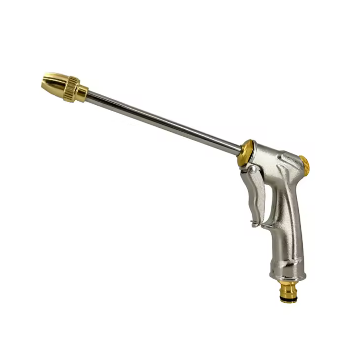 Pistola De Agua Para Jardín Y Limpieza De Coche Con Boquilla De Alta Presión Y Extensa Boquilla Herramienta De Riego Y Limpieza Metal Zn Aluminio - 1