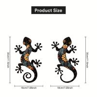 Decoración De Pared En Metal De Geckos Encantadores - 2pcs Ladrillos De Lízanos De Hierro Para Interior Y Exterior Jardín Patio Valla Haga Que Su Hogar Sea Único - details 2