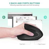 Ratón Vertical Ergonómico Inalámbrico 2.4GHz Óptico Con 3 DPI Ajustables 800/1200/1600 Y 6 Botones Para Laptop PC Computadora Desktop - details 4